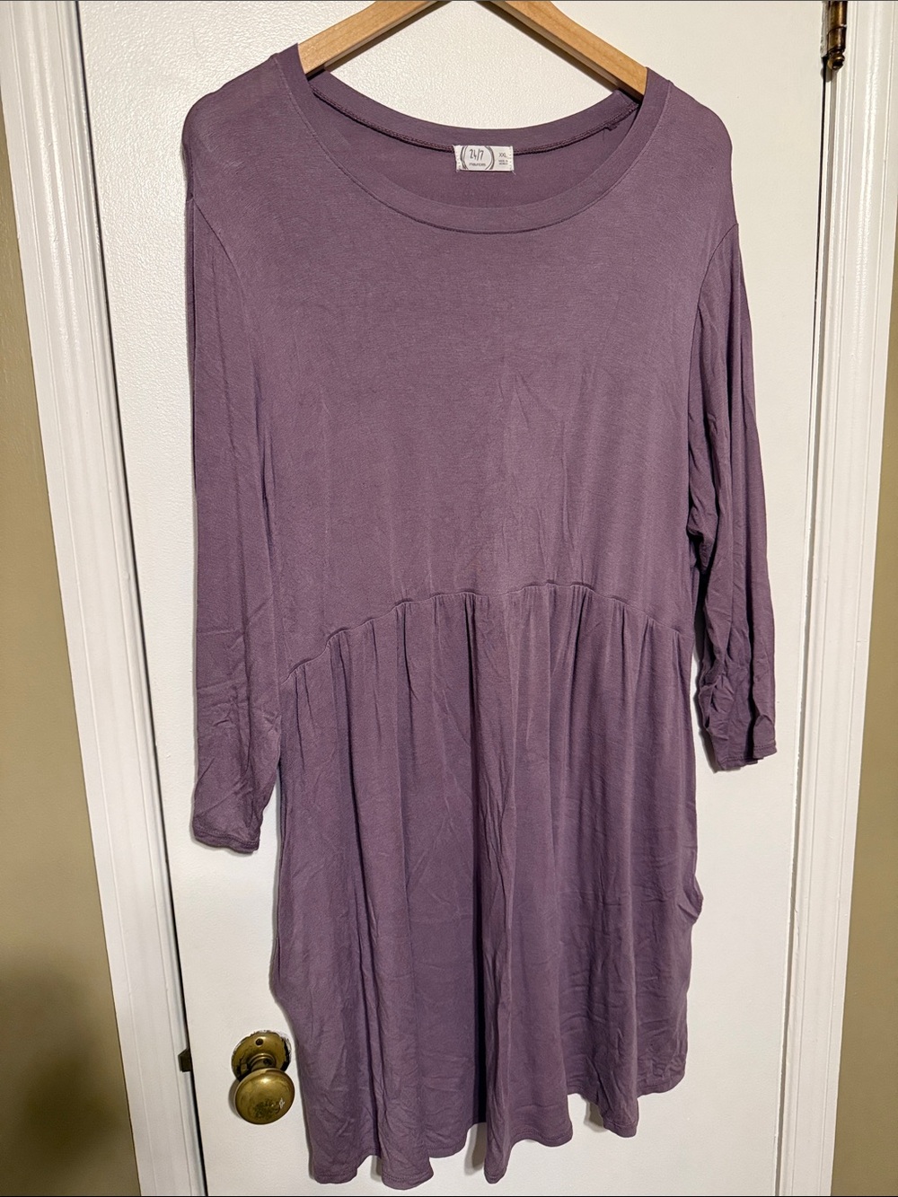 Maurices 24/7 Lavender Purple 3/4-Sleeve Mini Dress
